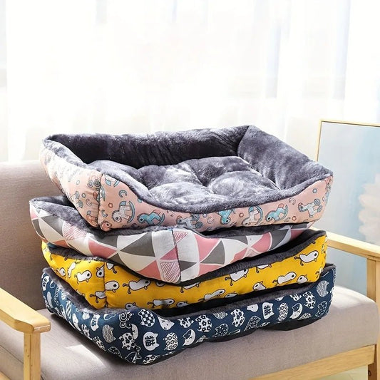 Pattern Dog Bed - Tails & Paws