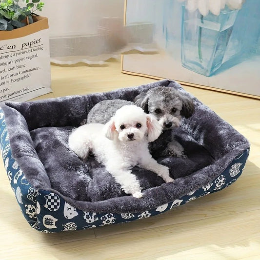 Pattern Dog Bed - Tails & Paws